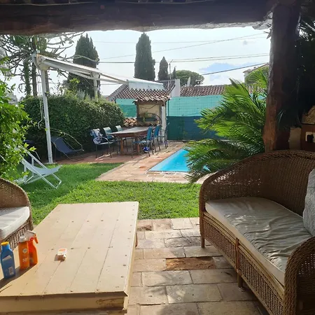 Avec Piscine Privee A Les Pins - 4 Minutes A Pieds Des Plages * 胡安莱潘